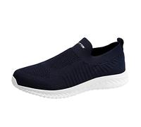 Zapatos descalzos para el día a día para hombre, ligeros, de malla transpirable, ligeros, antideslizantes, de un solo color, ligeros, para entrenar, para el tiempo libre, azul oscuro, 40 EU