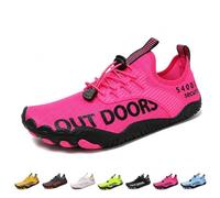 Zapatos Descalzos para Hombres y Mujeres, Zapatillas Minimalistas con Puntera Ancha y Suela y silenciosa, Zapatos de Agua Zero Drop para Caminar, Correr, Gimnasio, Saltar la Cuerda(Pink,37 EU)