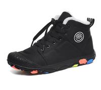 Zapatos descalzos para niños, de invierno, impermeables, descalzos, de invierno, zapatos de senderismo, ligeros, antideslizantes, botas de goma de invierno, Negro , 30 EU