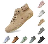 Zapatos descalzos unisex - Botas altas hechas a mano con cierre de , transpirables, antideslizantes e impermeables; ergonómicas, analgésicas, ideales para caminar, conducir o caminar descalzo, caqui