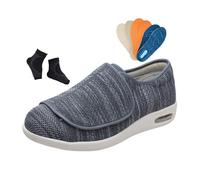 Zapatos Diabéticos Ancho Personas Mayores, Zapatos Para Caminar Ligeros Ajustables Y De Talla Grande Para Pies Hinchados De Hombre, Calzado Transpirable Y Cómodo Artritis Edemas(Dark Gray,48 EU)