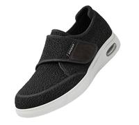 Zapatos DiabéTicos,Extra Anchos Mocasines Piel Comodos Casual Zapatillas Cuero Hombre para,Black,42