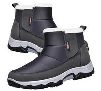 Zapatos Diabeticos Hombre Invierno Calientes Piel Forradas Calentar Forrada Impermeables Planas Botas para Invierno Botas de Nieve Botas para Hombre,Gris,43/265mm