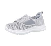 Zapatos diabéticos para hombre, extraanchos, transpirables, cómodos, de verano, antideslizantes, ortopédicos, informales, para personas mayores, hinchazón del pie, gris, 36 EU
