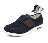 Zapatos DiabéTicos Para Hombre, Zapatos OrtopéDicos Anchos Antideslizantes Con Cierre Autoadherente(Blue,41 EU)