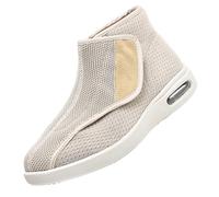 Zapatos Diabéticos para Mujer,Comfort per Diabetici con Chiusura Regolabile a Strappo,Sandali Pantofole Uomo Ortopedica Scarpe Diabetiche.Beige,44