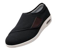 Zapatos Diabéticos para Mujer,Zapatillas Ortopédica para ensanchar Ajustable Zapatillas diabéticas para Hombre,Black,42