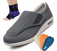 Zapatos Diabéticos Respirable Zapatos de Invierno para Ancianos con pies hinchados Pantuflas Hombre De Forro Suave Invierno Calientes Zapatos Osteoartritis Hombre,Gris,41 EU