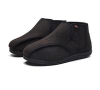 Zapatos Diabéticos Sin Cordones Extra Anchas para Hombre Mujer Zapatillas de Estar Por Casa Invierno Forro de Peluche Pantuflas (Marrón, L, Adulto, 41, Números, Sistema tallas calzado EU, X-Ancho)