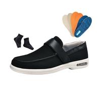 Zapatos Diabéticos Y Edema Personas Mayores Exteriores, Zapatos Transpirables Para Hombre Con Artritis Edema E Hinchazón Ajustables Para Caminar Diabéticos, Cierre Ligero Ortopédico(Black,48 EU)