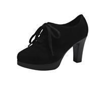 Zapatos elegantes para mujer, tacones altos, plataforma, con cordones, tacón cerrado, punta puntiaguda, oxford, mocasines para bodas, Oktoberfest, oficina y fiesta