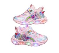 Zapatos ELSA con luces LED for niñas de 2 a 15 años, con cierre de MAGIC TAPE, divertidos tenis de princesa, ideales for caminar y correr, ideales for cumpleaños y Navidad(Big cotton pink,28 EU)