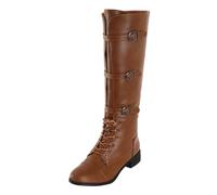 Zapatos en Oferta Tacón en Europa y Estados Unidos, Botas con Cordones, Hebilla de Cinturón Zapatos de Botas, marrón, 46 EU