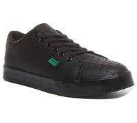Zapatos Escolar Niña Kickers Tovni Y Quilt Con Cordones En Negro UK 2 - 6