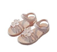 Zapatos escolares para niñas, talla 10, bonitas sandalias de flores con tiras cruzadas, sandalias planas de suela suave, sandalias de playa, sandalias de moda para caminar, zapatos impermeables de