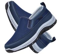 Zapatos Especiales para Juanetes de Hombre Fascitis Plantar Zapatos Cómodos para Diabéticos Zapatillas para Caminar Mayores Zapatos Anchos para Hombre,Azul,49/295mm