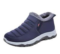 Zapatos Especiales para Juanetes Mocasines sin Cordones para Hombre Invierno Cálidas Zapatillas Especial para Caminar Zapatos Extra Ancho Antideslizantes y Cómodos,Men's Blue,42/260mm