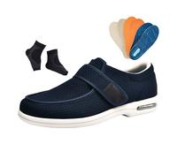 Zapatos Fascitis Plantar Hombre, Zapatos Ortopédicos Cómodos Ajustables Y Con Artritis Para Hombre Para Diabéticos Y Edemas, Antideslizantes Ensanchadores Exteriores Personas Mayores(Blue,42 EU)