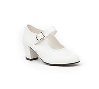 Zapatos Flamenca Para Niña y Mujer, Mod. 302, Calzado Made In Spain (32, Blanco)