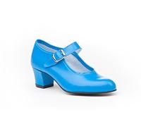 Zapatos Flamenca Para Niña y Mujer, Mod. 302, Calzado Made In Spain (34, Turquesa)