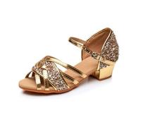 Zapatos for Adultos y niños for Madre e Hija, Zapatos de Baile estándar for Mujer, Botas Latino, Tacones for(Gold,30)