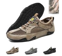 Zapatos for Caminar Antideslizantes de Malla Transpirable Italianos Hechos a Mano for Hombres, Zapatos Beck livianos e Impermeables al Aire Libre for Caminar y Conducir Zapatos de Senderismo de Verano