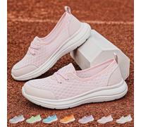 Zapatos for Caminar for Mujer, Zapatillas sin Cordones, Antideslizantes, for el Trabajo, con Soporte for el Arco, Tenis, Fascitis Plantar, ortopédicos, de Malla Transpirable(Pink,38)