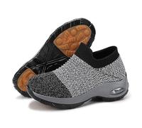 Zapatos for correr for mujer, zapatillas de deporte transpirables de moda, zapatos antideslizantes for caminar, zapatos ligeros de entrenamiento for gimnasio(Grey,42)