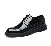 Zapatos Formales for Hombre, con Cordones, Punta Puntiaguda, de Charol, Brogue, Punta de ala, Derby, Suela de Goma Baja, Antideslizantes, for Fiesta(42 EU)