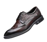 Zapatos Formales for Hombre Cuero Lujo con Cordones y Punta ala, for graduación, Goma Antideslizante, Corte bajo, clásico(Brown,41 EU)