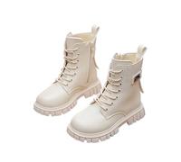 Zapatos genéricos de batalla para niña, estilo botines con cordones y cremallera lateral - Bebé/joven/niño, beige, 28.5 EU