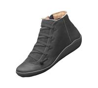 Zapatos genéricos de ciudad confort - Botas de seguridad para mujer con cierre de cremallera vintage botas de trabajo para mujer botas planas Softshell zapatos chic y cómodo, gris, 37 EU