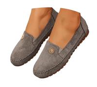 Zapatos Grandes y Peludos, Zapatos de otoño LeFou, Zapatos cómodos de Estilo Coreano, Zapatos Casuales de Estilo británico para Estudiantes, Zapatos Planos. (Grey, 38)