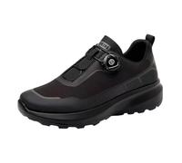 Zapatos gruesos para hombre, con botones giratorios, zapatos de senderismo, parte inferior suave, zapatos deportivos para hombre, talla 8, Black, 41 1/3 EU