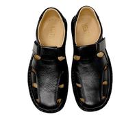 Zapatos Hombre Cómodos de Piel con Velcro Transpirables Tipo Sandalia Cerrada Suela Antideslizante Ancho Especial Hecho en España (Negro, Sistema tallas calzado EU, Adulto, Números, mediano, 45)