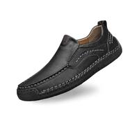 Zapatos Hombre Comodos - Mocasines casuales sin cordones para hombre cómodos zapatos planos de cuero para uso diario con jeans suela antideslizante para todas las estaciones ligeros y transpirables