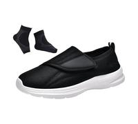 Zapatos Hombre Con Edema Diabético, Zapatos Ortopédicos Ajustables Para Artritis Edema Diabético E Hinchazón Anchos Para Hombre, Caminar Libre Personas Mayores, Fascitis Anchos(Black white,45 EU)