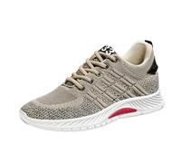 Zapatos Hombre Par de Zapatos de Hombre con Elevación Casual Malla Zapatillas Deportivas Ligeras Transpirables con Cordones con Tacón Elevador Oculto para Hombres, cm, marrón, 43 EU Ancho