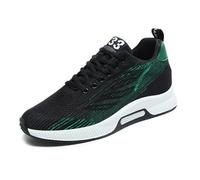 Zapatos Hombre Par de Zapatos de Hombre con Elevación Casual Malla Zapatillas Deportivas Ligeras Transpirables con Cordones con Tacón Elevador Oculto para Hombres 10cm, Negro , 42 EU Ancho