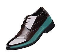 Zapatos Hombre Vestir Casual, Zapatillas De Vestir Hombre Fluchos, Zapatos Casuales Negocios Empalme Británico Cuero Lacado Hombres Altura Cuero Caballeros Zapatillas Zapato Shoes