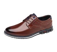 Zapatos Hombre Vestir Casual, Zapatillas De Vestir Hombre Fluchos, Zapatos Cuero Nuevo Patrón Moda Parte Inferior Plana Puntiaguda Parte Inferior con Cordones CóModos TamañO Shoes Zapatillas Zapato