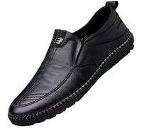 Zapatos Hombre Vestir Mens Loafers Non Slip Walking Flats Breathable Outdoor Slip On Casual Shoes For Male Work Office(Black,44)
