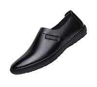 Zapatos Hombre Vestir,Mocasines Hombre de Cuero con Suelas Blandas Simple Vintage para Usar en Todas Las Estaciones Ligeras Cómodo Casual Suaves Zapatos Planos de Negocios Bodas Oficiales