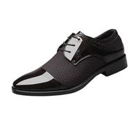 Zapatos Hombre Vestir Piel, Zapatillas De Vestir Hombre Casual, Zapatos Cuero Retales con Cordones Brillantes Y Punta Estrecha Informales Formales Negocios Transpirables Shoes Zapato Zapatillas