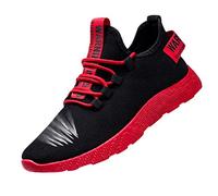 Zapatos Hombres La Entrenador Negro Correr Zapatos de Turismo Tejer Zapatos Ocio Hombres Volar Deportes le Zapatos Hombres Hombres Campamento Zapatos, rojo, 40 EU