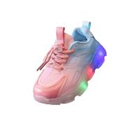 Zapatos iluminados para niños y niñas, zapatos individuales con lazo, correa de hebilla, parte inferior suave, transpirable, zapatos ligeros para niños pequeños, Pink, 30 EU