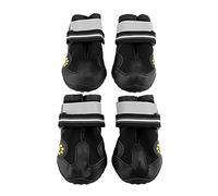 Zapatos Impermeables para Perros, Botas Reflectantes Antideslizantes para Mascotas, para Caminar al Aire Libre, Uso en Interiores, Tela elástica Negra y roja, Suela de Goma de (3 tamaños)
