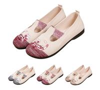 Zapatos individuales de verano para mujer, transpirables, cómodos, tejidos ortopédicos, suela suave, sin cordones, de punto, elegantes, antideslizantes, a la moda, para caminar todo el día, Red, 39 EU