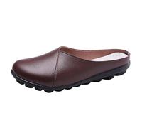 Zapatos individuales traseros abiertos de verano - zapatos de frijol para mujer, zapatos de bombeo de gran tamaño, cómodos, antideslizantes, mocasines, sobriedad, zapatos de noche, mocasines de moda