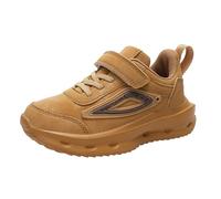 Zapatos infantiles iluminados para niños y niñas, primavera y otoño e invierno, de piel, ajustables, talla M y grande, zapatos deportivos casuales para niñas, talla 13, Brown, 31 EU